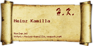 Heisz Kamilla névjegykártya